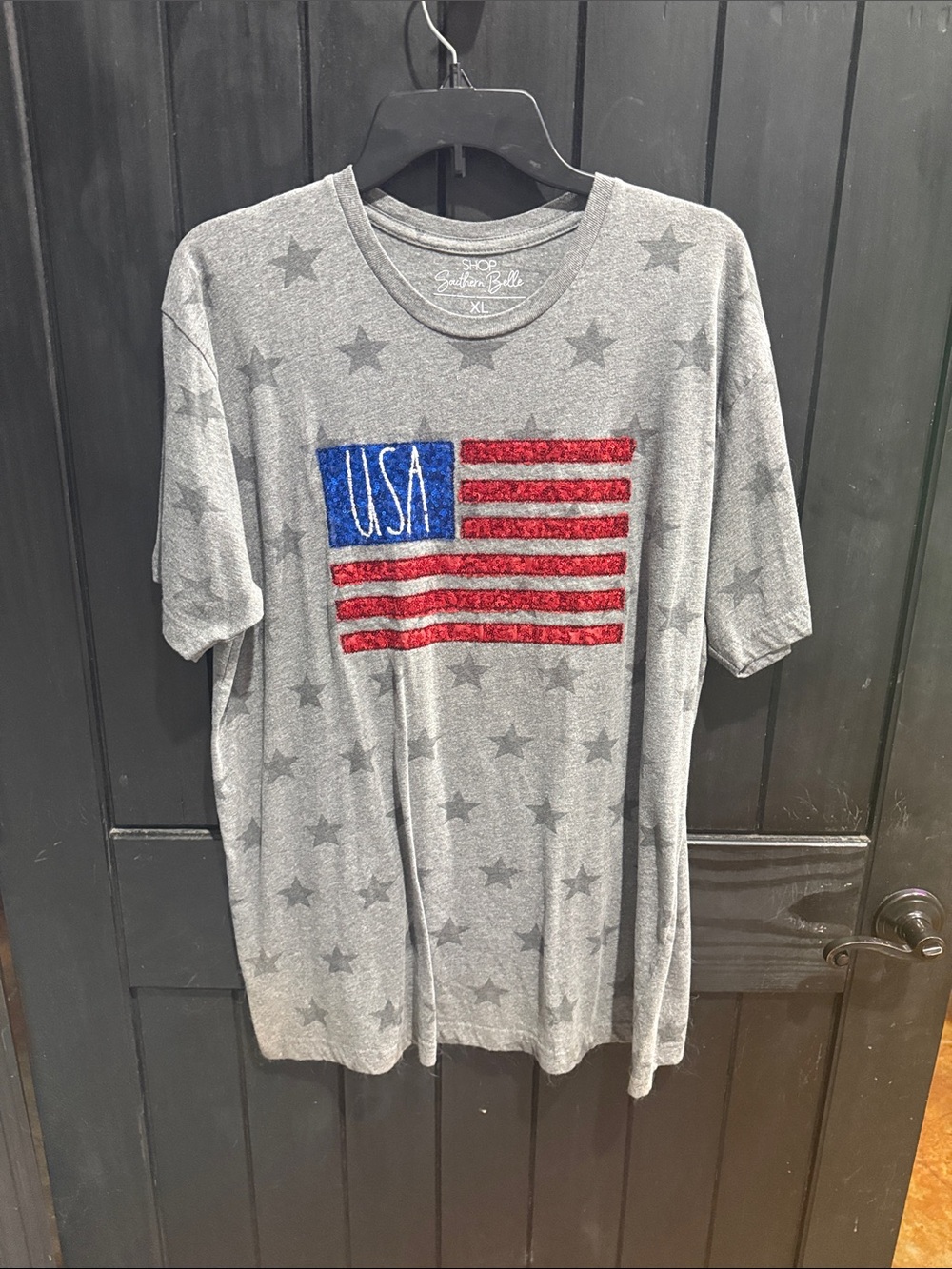 USA Flag Grey Star Tee - (Brand: )